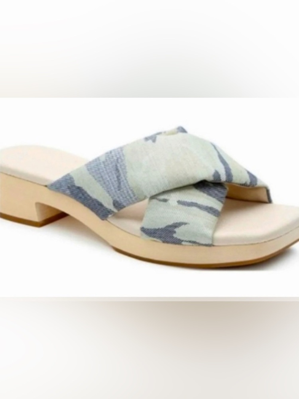 Sanctuary Gray & Beige Camo Crisscross Sandals/Cushioned Footbed Slide/Size 6.5
